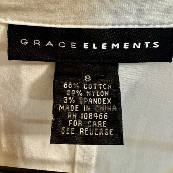 Grace Elements Unique Pleated peplem long sleeve White Blouse with Sash Size 8 - Picture 7 of 7